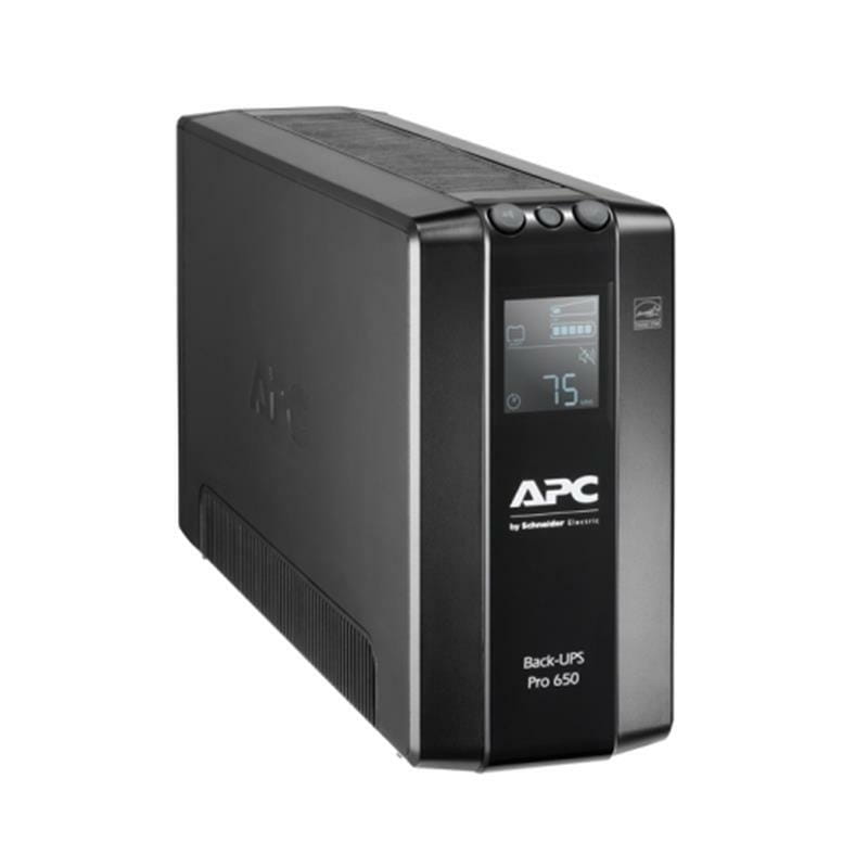 ИБП APC Back-UPS Pro BR 650VA, Lin.Int., AVR, 6 х IEC, LCD, USB, RJ-45, металл (BR650MI)