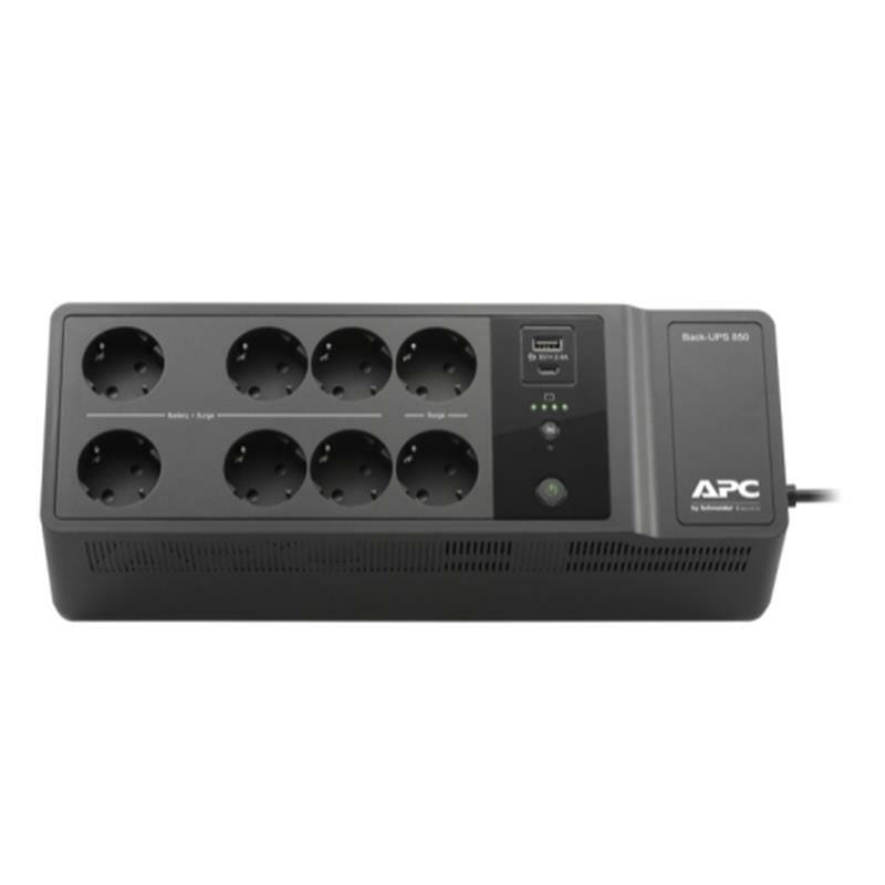 Джерело безперебійного живлення APC Back-UPS 850VA, Off-Line, 8 х Schuko, USB, пластик (BE850G2-RS)