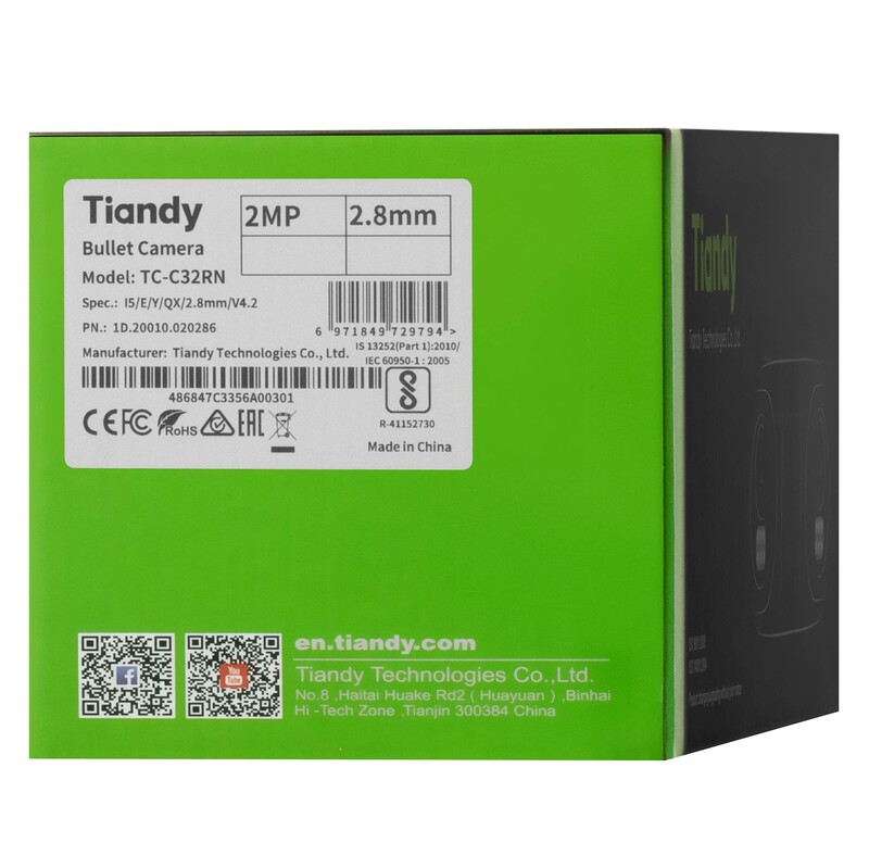 IP камера Tiandy TC-C32RN Spec:I5/E/Y/QX/2.8mm/V4.2