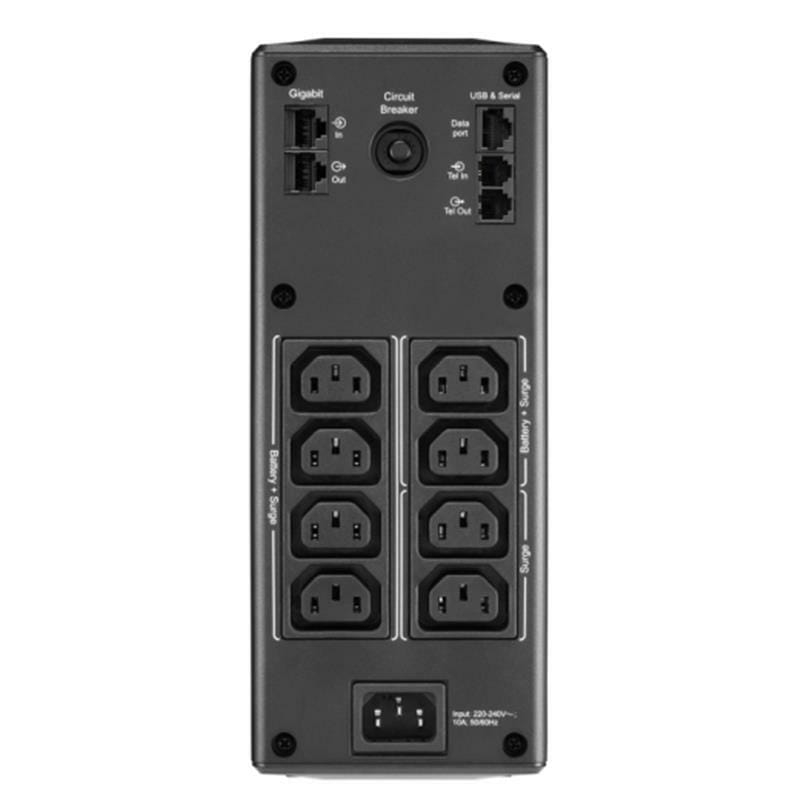 ИБП APC Back-UPS Pro BR 1600VA, Lin.Int., AVR, 8 х евро, LCD, USB, RJ-11, RJ-45, металл (BR1600MI)