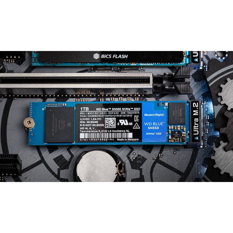 Накопичувач SSD  1ТB WD Blue SN550 M.2 2280 PCIe 3.0 x4 3D TLC (WDS100T2B0C)