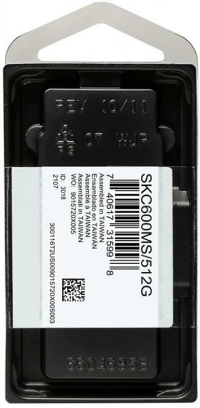 Накопитель SSD  512GB Kingston KC600 mSATA SATAIII 3D TLC (SKC600MS/512G)