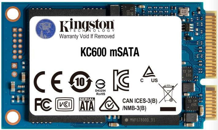 Накопитель SSD  512GB Kingston KC600 mSATA SATAIII 3D TLC (SKC600MS/512G)