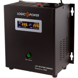 ИБП LogicPower LPY-W-PSW-500VA+ (350Вт)5A/10A, Lin.int., AVR, 1 x евро, LCD, металл, с правильной синусоидой 12V, настенный