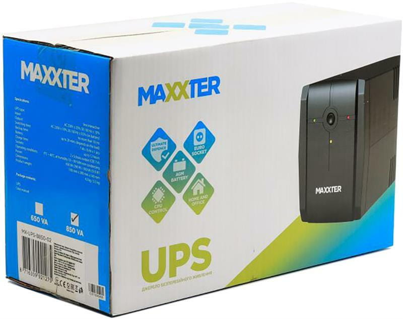 ИБП Maxxter MX-UPS-B850-02 850VA, AVR, 2xShuko