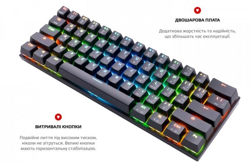 Клавиатура беспроводная Motospeed CK62 Outemu Blue Black (mtck62bmb)