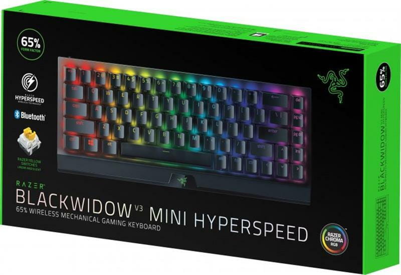 Клавиатура беспроводная Razer BlackWidow V3 Mini Hyperspeed Yellow Switch Black (RZ03-03890700-R3R1)