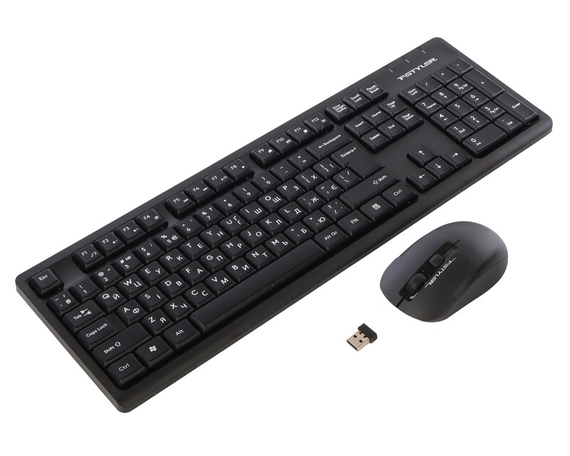 Комплект (клавиатура, мышь) беспроводной A4Tech FG1200S Black
