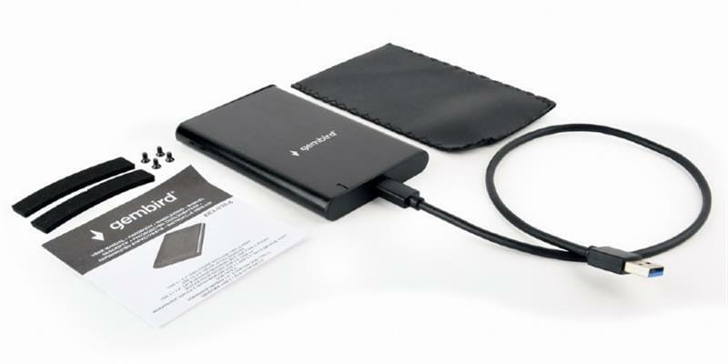 Зовнішня кишеня Gembird SATA HDD 2.5", USB 3.1, алюміній, Black (EE2-U3S-6)