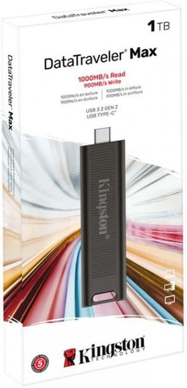Флеш-накопичувач USB3.2 1TB Type-C Kingston DataTraveler Max Black (DTMAX/1TB)