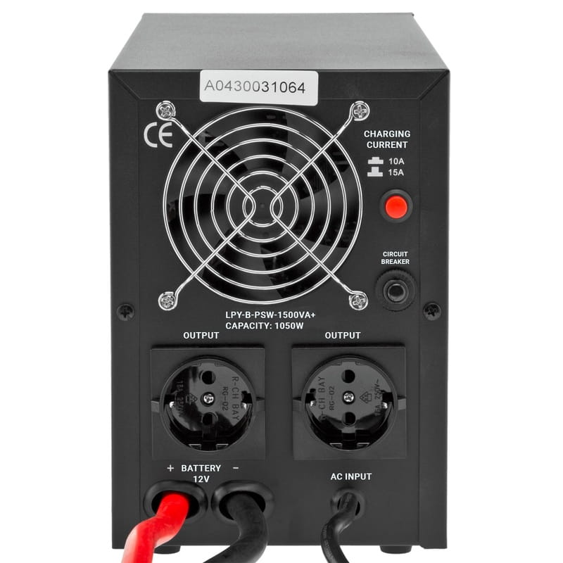 ИБП LogicPower LPY-B-PSW-1500VA+ (1050Вт)10A/15A,  Lin.int., AVR, 2 x евро, металл