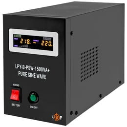 ИБП LogicPower LPY-B-PSW-1500VA+ (1050Вт)10A/15A,  Lin.int., AVR, 2 x евро, металл