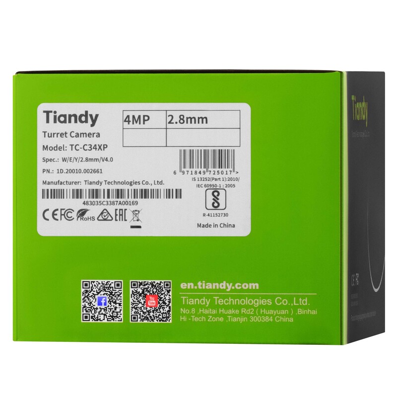 IP камера Tiandy TC-C34XP Spec:W/E/Y/2.8mm/V4.0