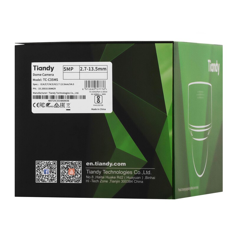 IP камера Tiandy TC-C35MS Spec:I3/A/E/Y/M/S/H/2.7-13.5mm/V4.0
