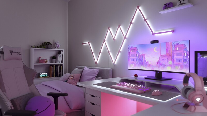 Накладка Nanoleaf Lines Skins Matte Pink, 9 шт. (NL59-0001PM-9PK)