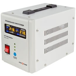 ИБП LogicPower LPY-PSW-500VA+, Lin.int., AVR, 2 x евро, LCD, металл, с правильной синусоидой 12V