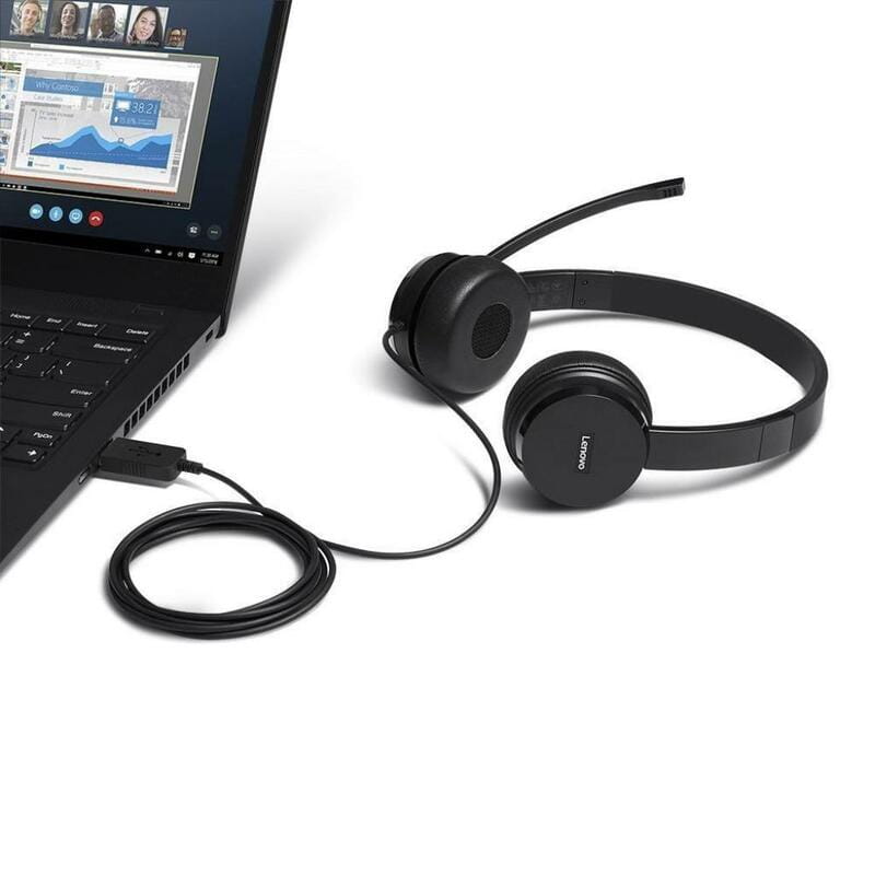 Гарнiтура Lenovo 100 Stereo USB (4XD0X88524)