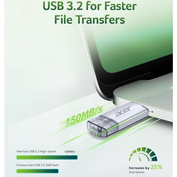 Флеш-накопитель USB3.2 16GB Type-C Acer UT300 Metal