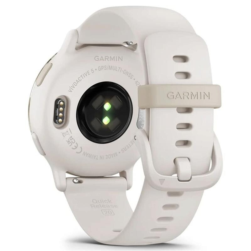 Смарт-годинник Garmin Vivoactive 5 Cream Gold Aluminium Bezel with Ivory Case and Silicone Band (010-02862-11)