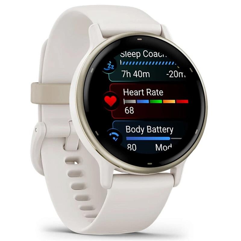 Смарт-годинник Garmin Vivoactive 5 Cream Gold Aluminium Bezel with Ivory Case and Silicone Band (010-02862-11)