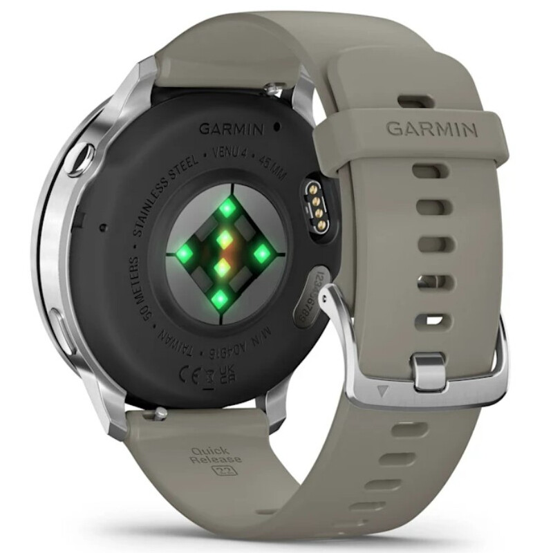 Смарт-годинник Garmin Venu 4 45mm Silver Bezel with Silver Gray Silicone Band (010-03014-01)
