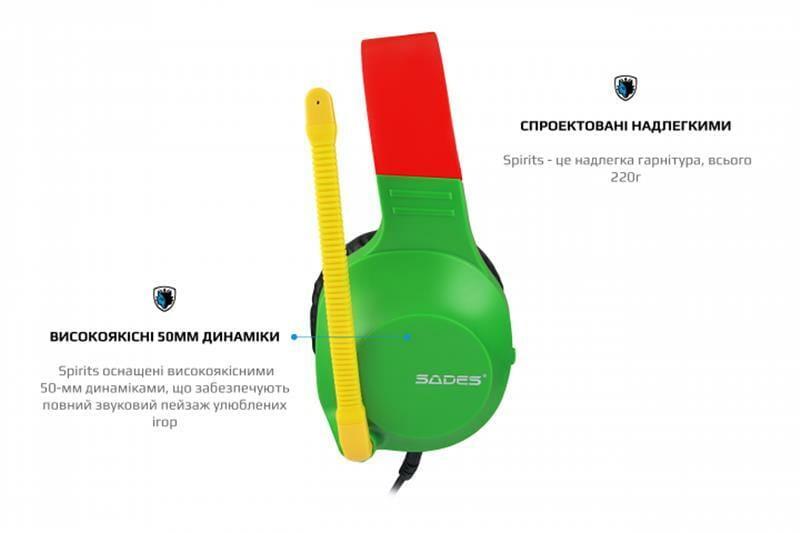 Гарнитура Sades SA-721 Spirits Rasta (sa721rsj)