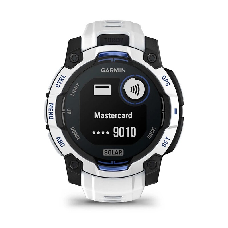 Смарт-годинник Garmin Instinct 3 45mm Solar Whitestone with Whitestone/Bolt Blue Silicone Band (010-02934-03)