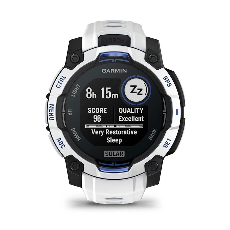 Смарт-годинник Garmin Instinct 3 45mm Solar Whitestone with Whitestone/Bolt Blue Silicone Band (010-02934-03)