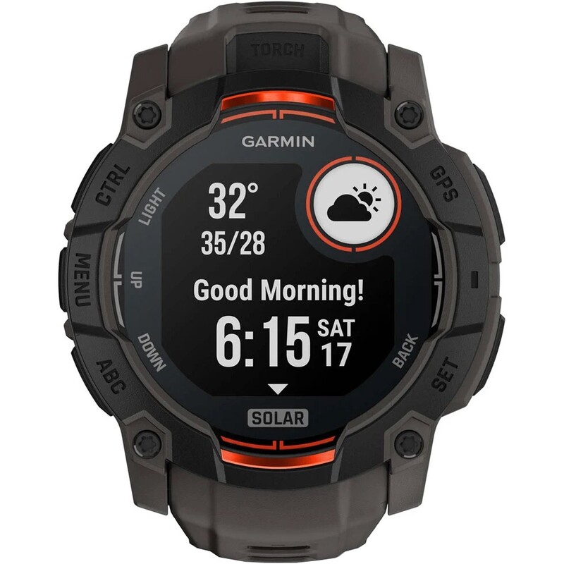 Смарт-годинник Garmin Instinct 3 50mm Solar Black Bezel with Charcoal Band (010-02935-00)