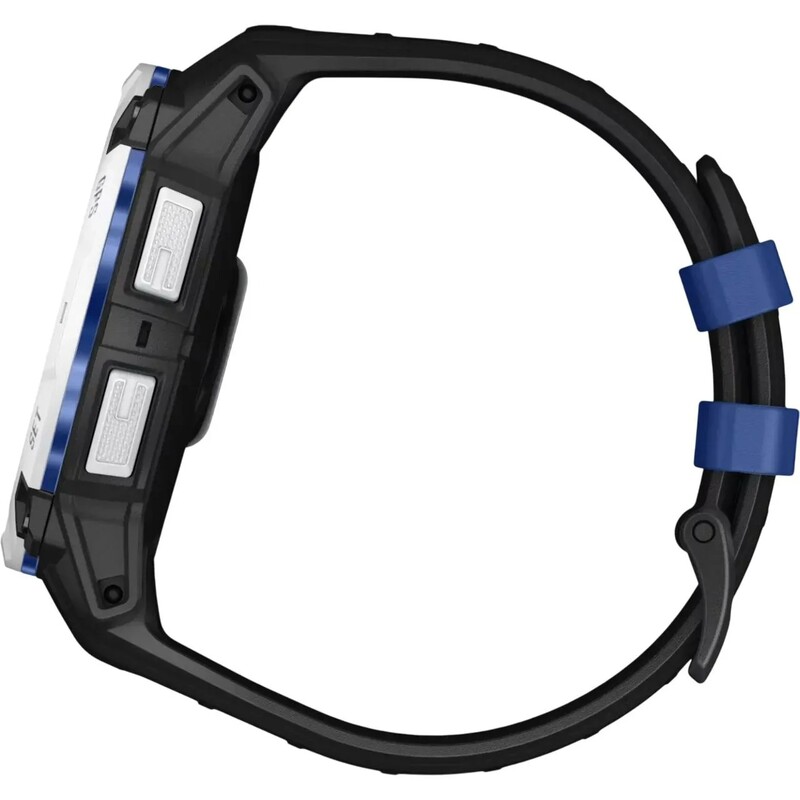 Смарт-годинник Garmin Instinct 3 50mm Solar Whitestone with Black/Bolt Blue Silicone Band (010-02935-03)