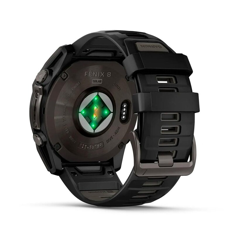 Смарт-часы Garmin Fenix 8 51mm Solar Sapphire Carbon Gray Titanium with Pebble Gray Silicone Band (010-02907-11)