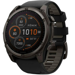 Смарт-часы Garmin Fenix 8 51mm Solar Sapphire Carbon Gray Titanium with Pebble Gray Silicone Band (010-02907-11)