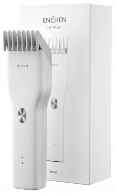 Машинка для стрижки Enchen Boost White Set + Пеньюар и ножницы