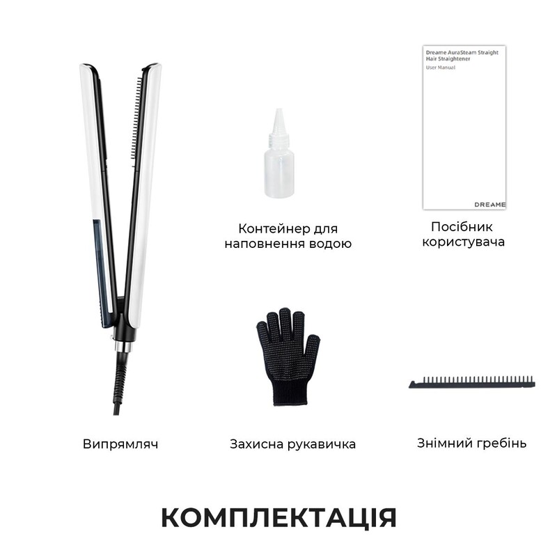 Утюжок (выпрямитель) для волос Dreame AuraSteam Straight White (AA01A)