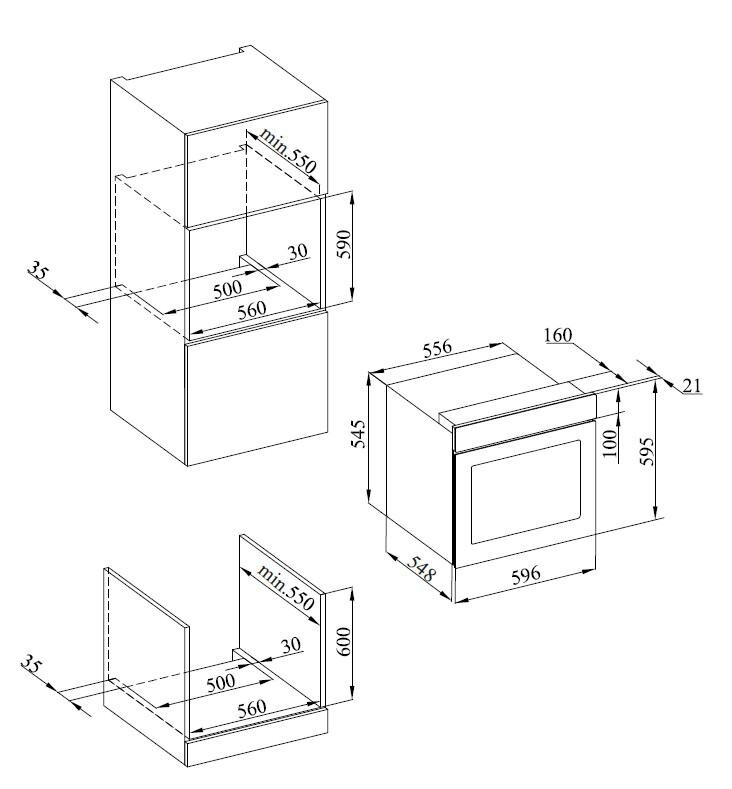 Духова шафа Heinner HBO-S568LDTGC-BK