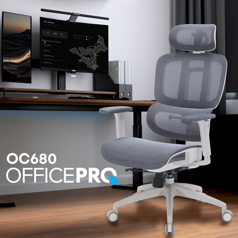 Крісло офісне Officepro Skyline White/Dark Gray (OC680-W-DG-DG)