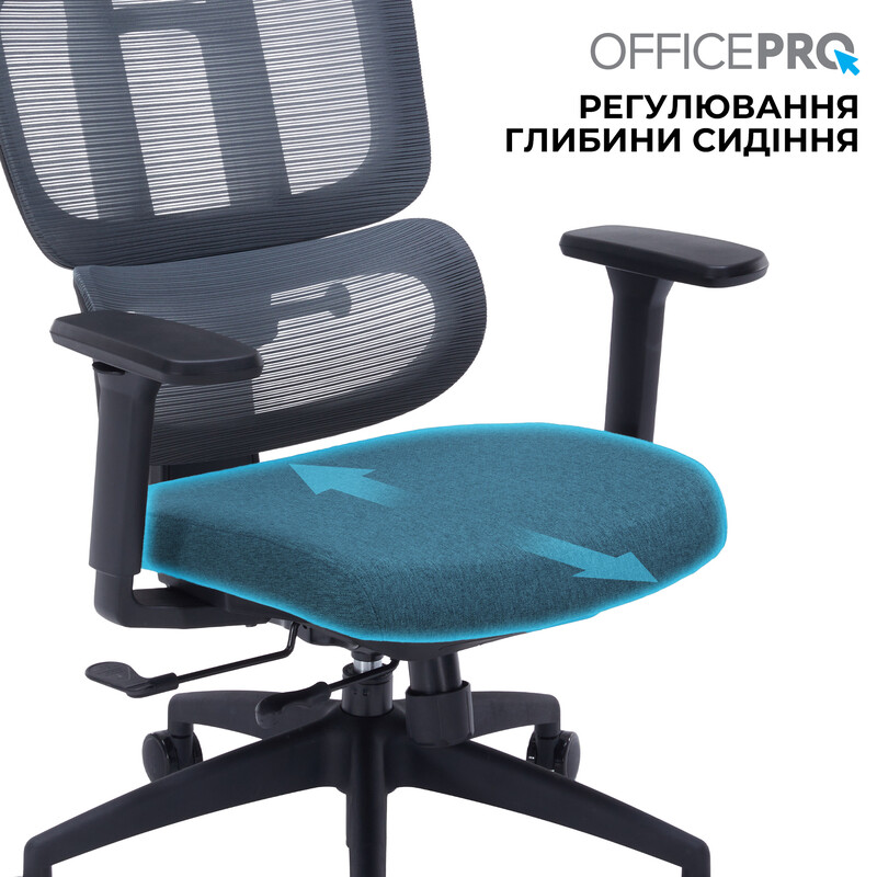 Крісло офісне OfficePro Skyline Black/Dark Gray (OC580-B-DG-DG)