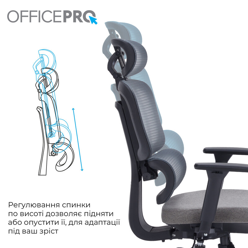 Крісло офісне OfficePro Skyline Black/Dark Gray (OC580-B-DG-DG)