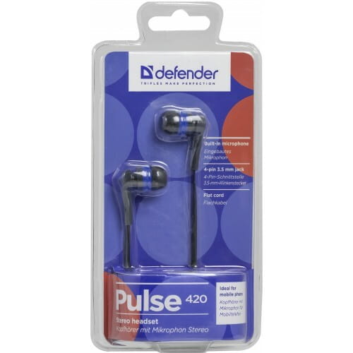 Гарнiтура Defender Pulse 420 Black/Blue (63423)