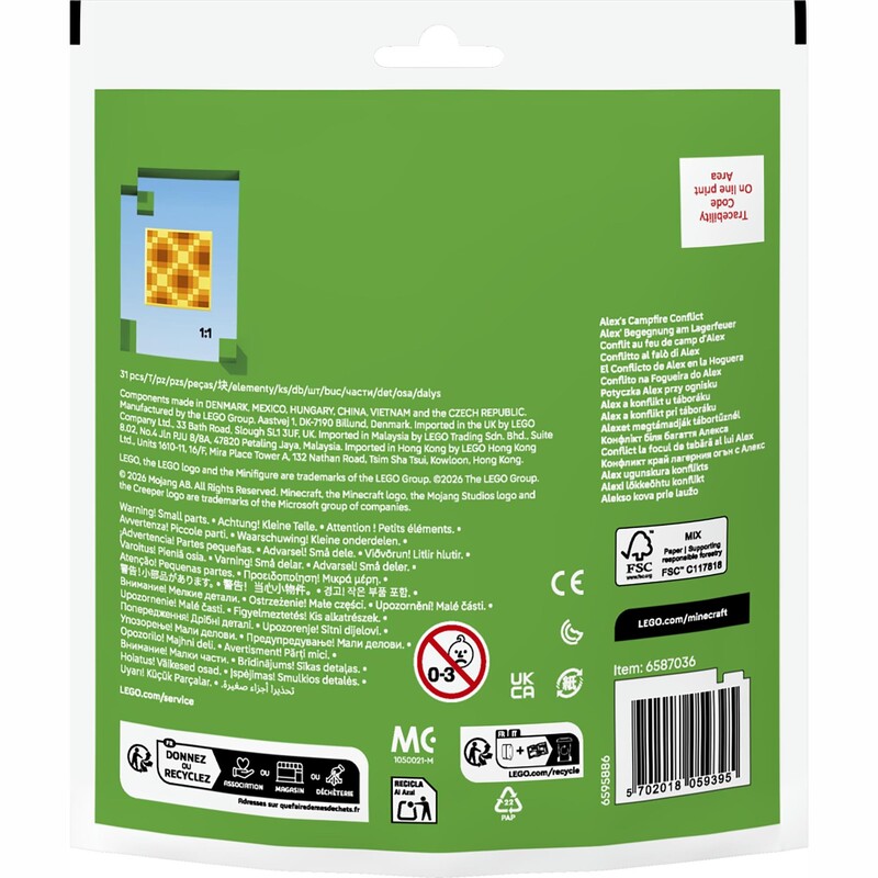 Конструктор LEGO Minecraft Конфлікт біля багаття Алекса (30732)