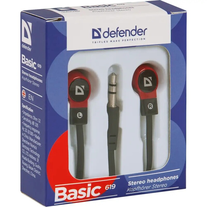 Навушники Defender Basic-619 Black/Red (63619)