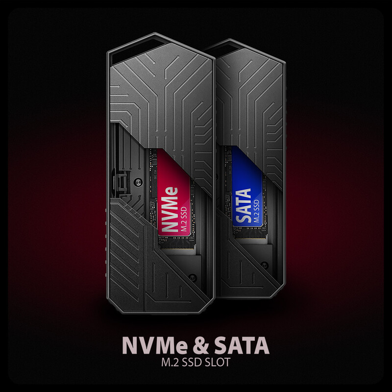 Внешний карман Axagon NVMe M.2 2230/2242/2260/2280 USB Type-C 3.2 Black (EEM2-GAM)