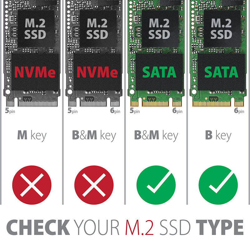 Зовнішня кишеня Axagon M.2 SATA 2242/2260/2280 USB Type-C 3.2 Black (EEM2-SBC)