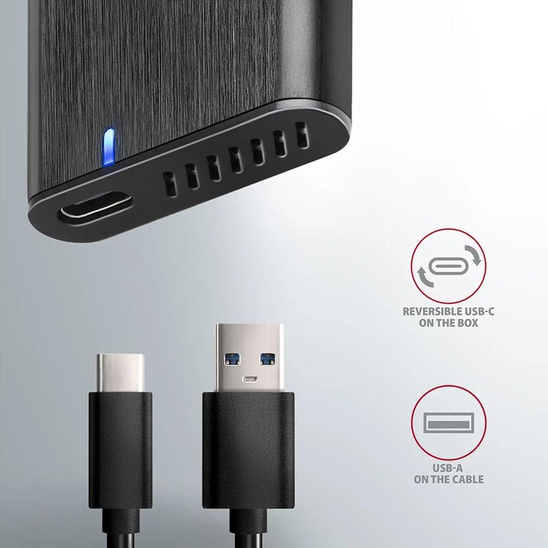 Зовнішня кишеня Axagon M.2 SATA 2242/2260/2280 USB Type-C 3.2 Black (EEM2-SBC)