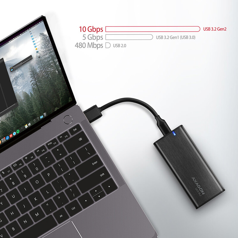 Зовнішня кишеня Axagon M.2 SATA 2242/2260/2280 USB Type-C 3.2 Black (EEM2-SBC)