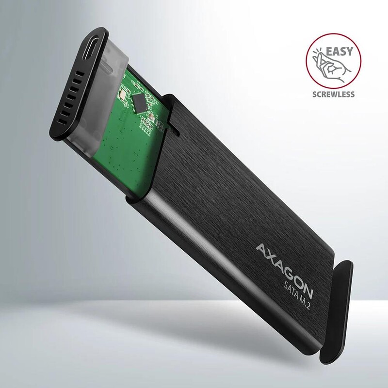 Зовнішня кишеня Axagon M.2 SATA 2242/2260/2280 USB Type-C 3.2 Black (EEM2-SBC)