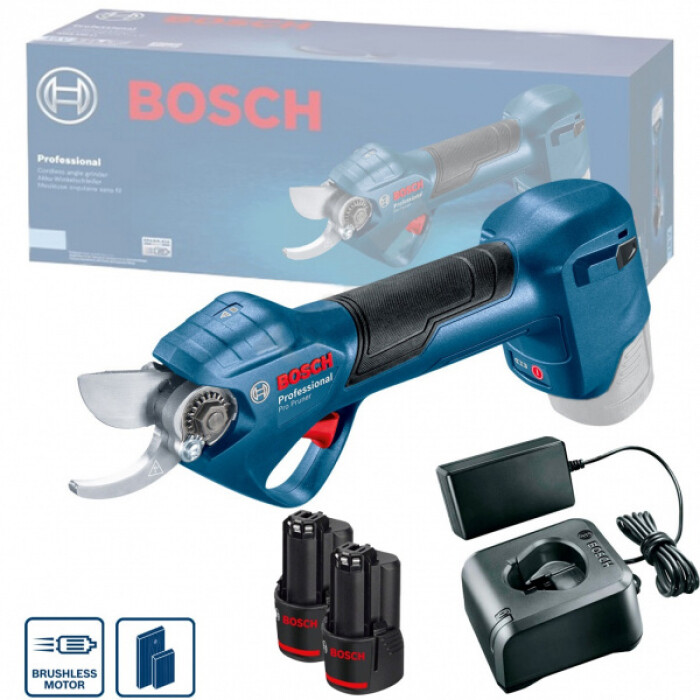 Секатор аккумуляторний Bosch Professional Pruner 12В, 2х3Ач (0.601.9K1.021)