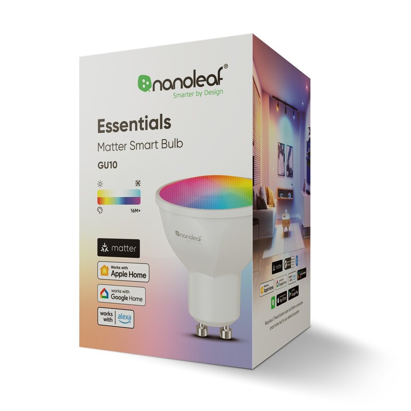 Розумна лампа Nanoleaf Essentials Smart GU10, 5 Вт, Apple HomeKit, Matter (NF080B02-1GU10)