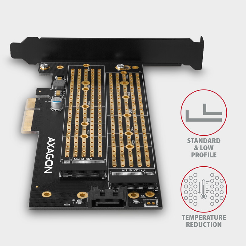 Контролер для SSD-накопичувачів AXAGON PCIe to NVMe M.2 (PCEM2-D)