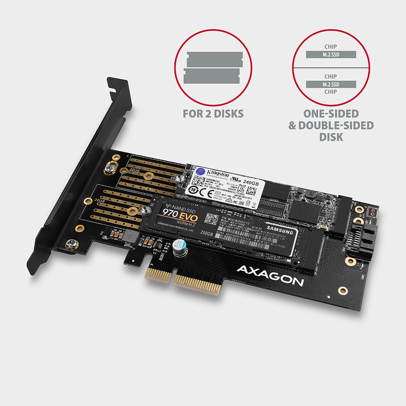 Контролер для SSD-накопичувачів AXAGON PCIe to NVMe M.2 (PCEM2-D)